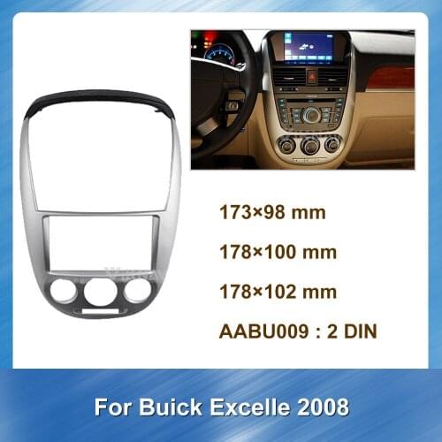 For Buick Excelle 2008 Car Radio Fascia Silver DVD frame Dash Mount Kit Adapter Trim Facial Panel Frame Dashboard 2 Din Android