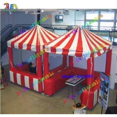 Free shipping 3pcs inflatable snack booth for carnival food share, shopping mall inflatable bar tent booth, ticket sell booth