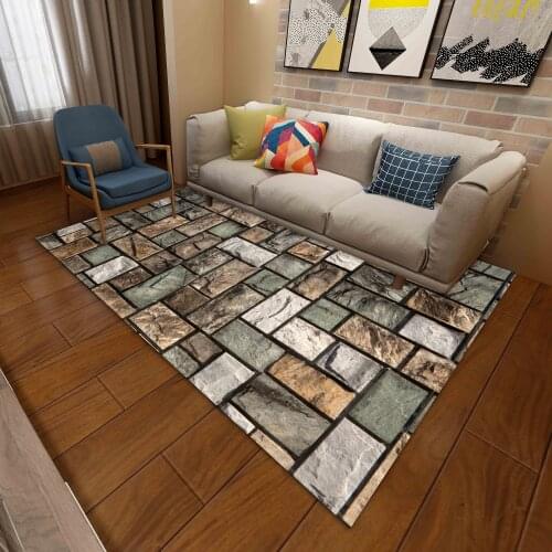 Area Large Rugs Bedroom Entrance Doormat Home Floor Stone Decoration Carpet Living Room Wood Grain Cobblestone Bathroom Mat