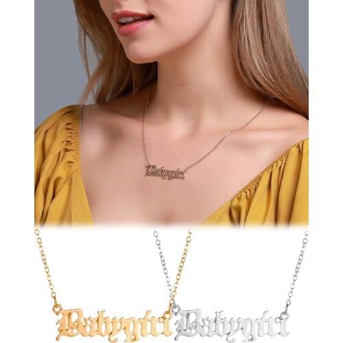 Letter " Baby Girls " Necklace Babygirl Necklace Letter Pendant Necklaces Gold Silver Student Mom Lovers Girlfriend Jewelry Gift