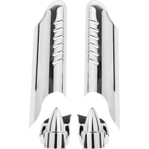 Chrome Deflector Shield Protector Lower Fork Leg Guard Motorcycle Ornamental Mouldings Replacement Fit for Harley King 00-13