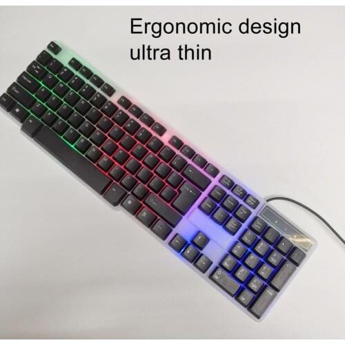 Gaming keyboard Wired Gaming Mouse Kit 104 Keycaps With RGB Backlight Spain keyboard Gamer Ergonomic Mause For PC Laptop