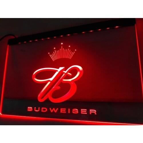 LE006- Budweiser King Beer Bar Pub Club LED Neon Light Sign home decor crafts