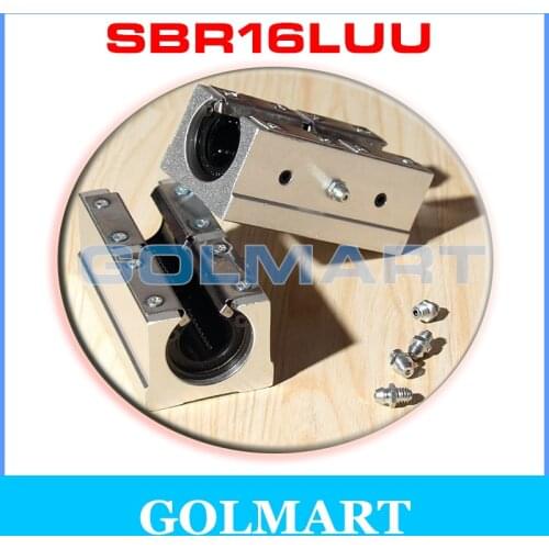 2pcs linear slide bearing SBR16LUU long type housing pillow block Linearwagen Linearschlitten Kugellager for 16mm shaft rail