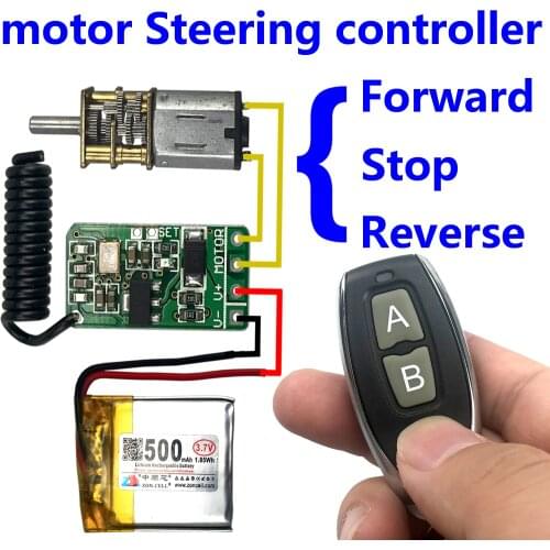 3.7v 4.5v 9v 12v motor Forward Reverse steering Controller module wireless remote control switch 433mhz rf transmitter receiver