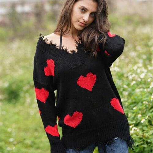 Autumn and Winter Fashion Long Sleeve V-neck Solid Color Backless Loose Ladies Sweater