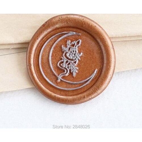 Moon and Snake Seal Stamp,Retro seal stamp,Classic Vintage Seal Stamp Kit,invitation seals,gift packing Party seal