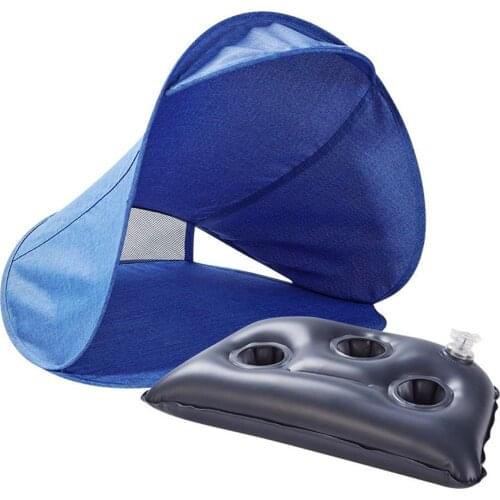 Portable Sunshade Sun Protection Beach Tent Foldable Sun Shade Outdoor Mini Beach Umbrella Parasol With Air Pillow +Storage Bag