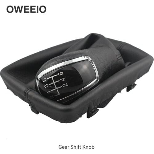 OWEEIO Manual Gear Shift Knob Stick for Audi A4 Gear Lever Handball Gear Shift Handball Leather Gear Cover Gear Shift Head FC-A