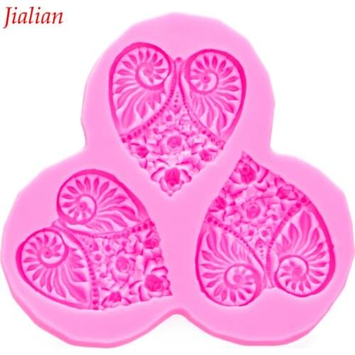 Heart flower Photo Frames Shaped DIY fondant cake silicone moulds accessories for cupcake decoration kitchen Baking tools F-0048