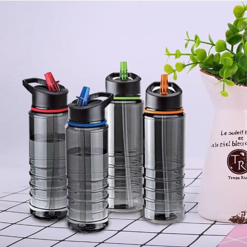 Sport Water Bottle with Straw 750ML Riding Gym Hydration Water Bottle Outdoor Travel Portable Leakproof Drinkware Plastic Bottle