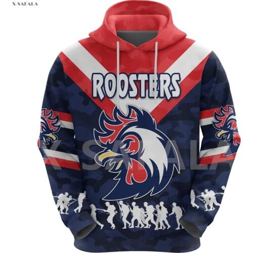 Rooster Australia Naidoc Week 3D Printed Hoodie Man Women Harajuku Outwear Zipper Pullover Sweatshirt Casual Jacket L32