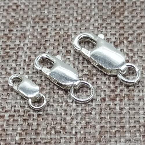 925 Sterling Silver Rectangle Lobster Claw Clasps for Bracelet Necklace Jewelry Making