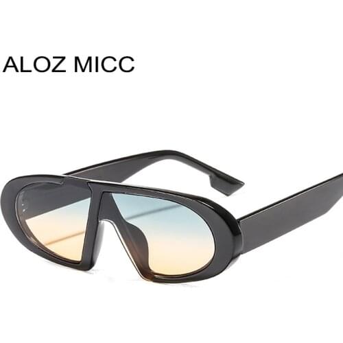 ALOZ MICC Fashion Green Yellow Sunglasses Women Personality Half frame Clear Luxury Ladies Sunglasses Men Vintage oculos feminin