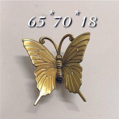 1Pc INS Brass Handle Creative Wardrobe Shoes Doors Knobs Decoration Retro Golden Butterfly Animal Shape Handles