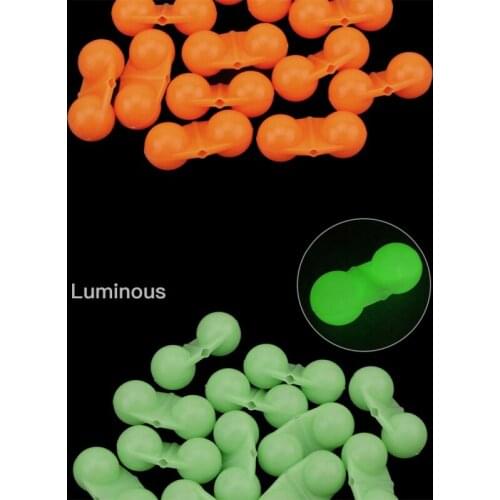 10pcs Fishing Double Ring Beads Luminous Card Line Bell Fishing Plastic Small Accessories Fishing Float Alarm Bell Fishing Tool