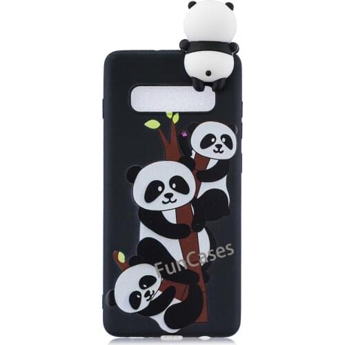 3D Cartoon Cat dog panda Soft Silicone For Samsung Galaxy S10 Cases ase Silicone Soft TPU Coque Cover For Samsung Galaxy S10