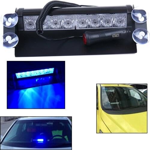 8 LED Car Truck Emergency Flasher Dash Strobe Warning Light 12V Day Running Flash Led Police Lights 1PC