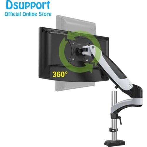 Aluminum Alloy Gas Spring Full Motion Grommet Mounting 15"-27" LCD LED Monitor Holder Arm Flexible TV Mount Loading 0-8kgs