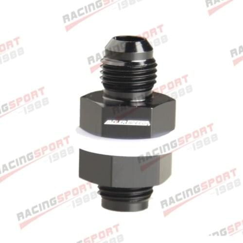 AN -6 6AN AN6 Fuel Cell Tank Adapter Bulkhead Fitting black