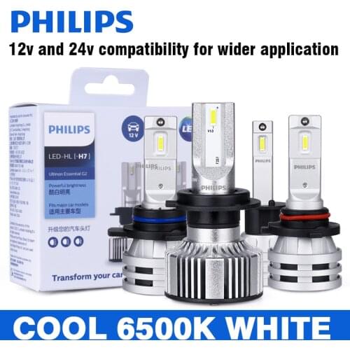Auto Headlamp H1 H11 G2 LED Philips Ultinon Essential Car Headlight H8 H9 H4 H7 9005 9006 6500K 24V Car Styling Fog Light Bulbs