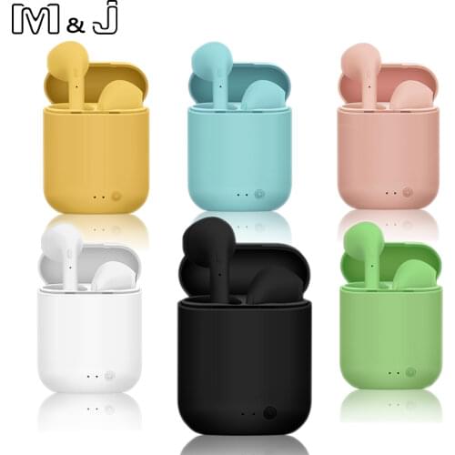 M&J i7s Mini 2 TWS Wireless Headphones Bluetooth 5.0 Earphone Matte Macaron Earbuds Handsfree With Mic Charging Box Headset