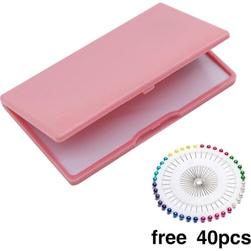 3 Color Magnetic Needle Storage Case with 40pc Colorful Round Pearl Head Pins Sewing Quilting Pin Holder Sewing Tool Accessories