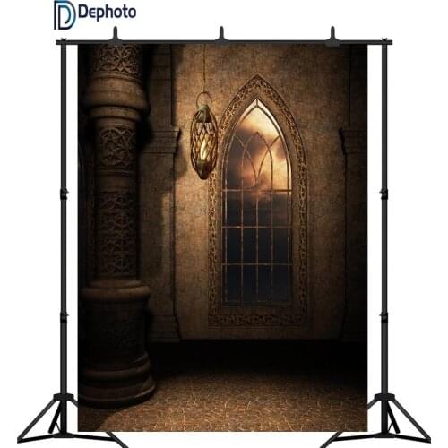 DePhoto Retro Castle Indoor Studio Photography Background Computer printed Seamless vinyl window Backdrop