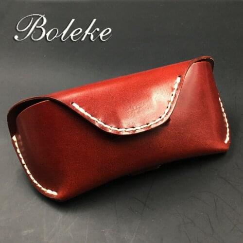 Eyeglasses Bag Vintage Fashion Genuine Leather Material Buckle Eyeglasses Box Sunglasses for Men Women