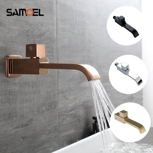 G1/2' Bathroom Basin Faucet Wall mounted Cold Mop Pool Tap Bathtub Waterfall Spout Vessel sink Faucet W205