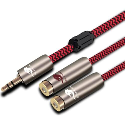 HIFI Stereo Audio Cable AV 3.5mm to 2 RCA Female For Laptop Computer MP3 TV Subwoofer Amplifier Speaker Car Speaker 0.75m 1m 3m