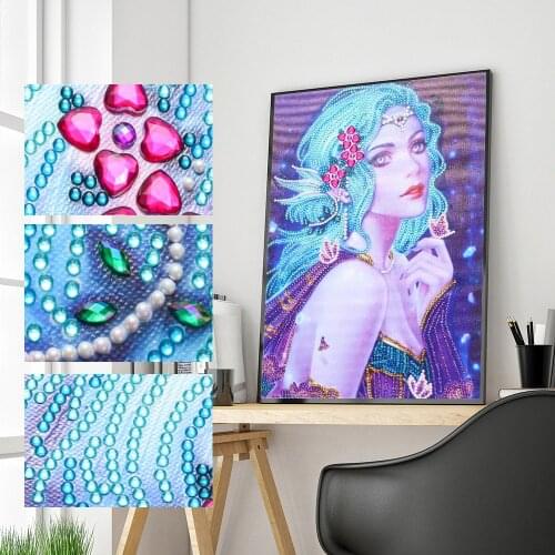 HUACAN 5D DIY Special Shaped Diamond Painting Beauty Cross Stitch Kits Crystal Rhinestone Arts Christmas Home Decor Gift