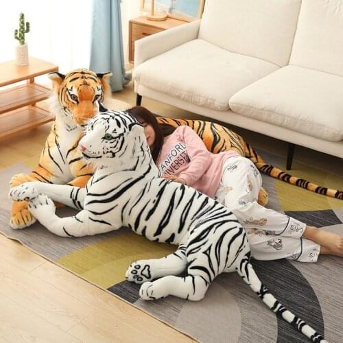 1pc 30-90cm Big Size Siberian Tiger Plush Toys Simulation Animal Yellow & White Tiger Dolls Children Kids Decor Birthday Gift