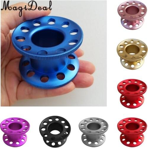 Compact Scuba Diving Tech Finger Spool Freediving Wreck Cave Reel Aluminum Guide Line Blank Reel Underwater Snorkeling Equipment