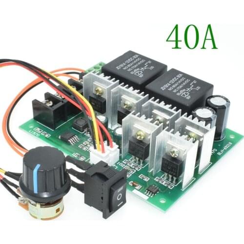 DC 12V 24V 36V 60A High Power Motor Speed Controller with Adjustable Reversible Switch Brush Motor Forward Reverse Controller