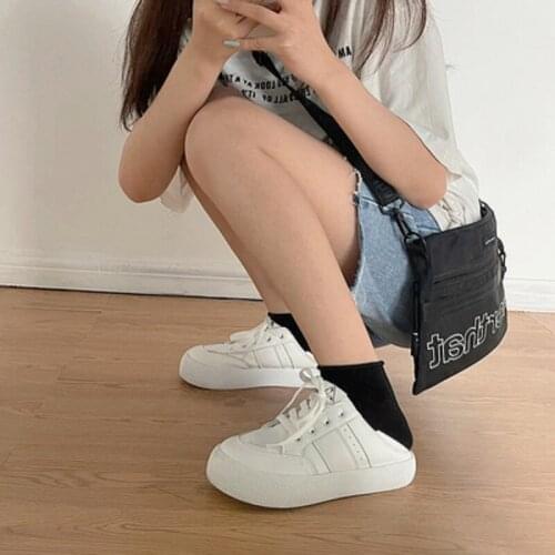 Summer new womens low-cut simple and versatile breathable white shoes thick-soled Korean casual shoes