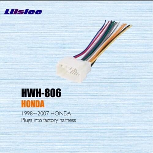 Liislee Plugs Into Factory Harness For Honda 1998~2007 Radio Power Wire Adapter/Aftermarket Stereo Cable/Male DIN To ISO