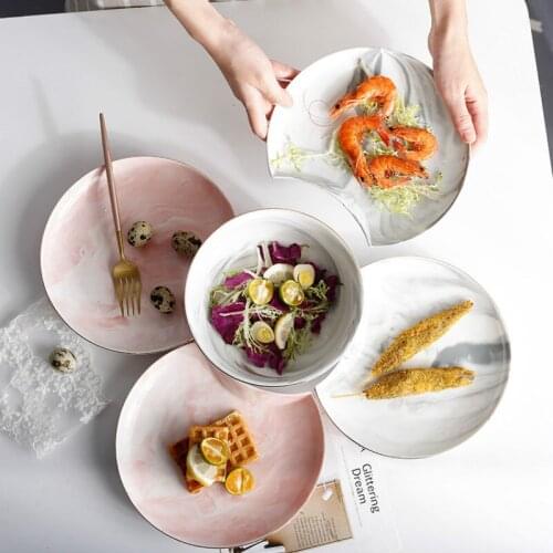Marbling Ins Dish Dish Dish Fruit Plate Combination Plate Household Northern Europe Phnom Penh Snack Snack