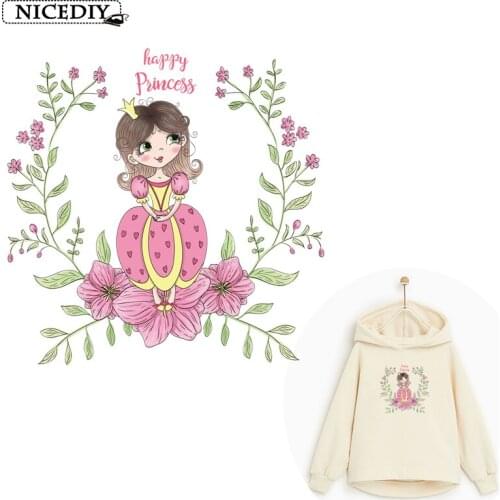 Cute Iron on Heat Transfer Printing Vinyl Patches Stickers for Clothes Flower Patch Appliques Washable Badges Stripes Patches