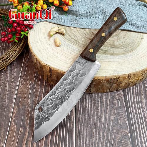 Hammer Stainless Steel Cleaver Knife Forged Steel Vegetables Meat Chopping Knife Razor Sharp Comfortable Handle Chef Knife