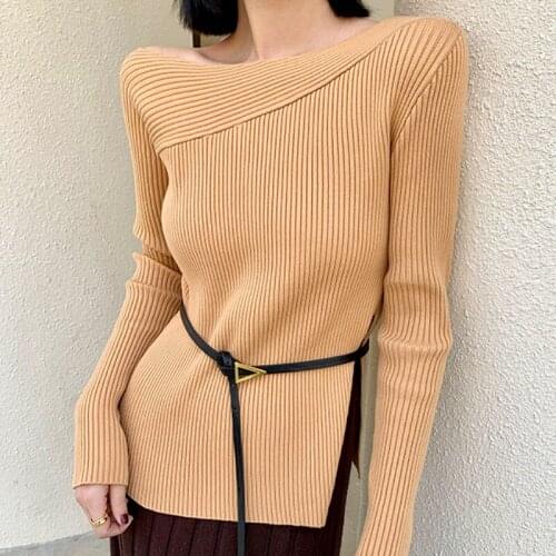 2021 New Autumn and Winter Clothes Fashion Sweater Women Knitted Pullover Slim Long Sleeve Bottoming Shirt Women Elegant 16326