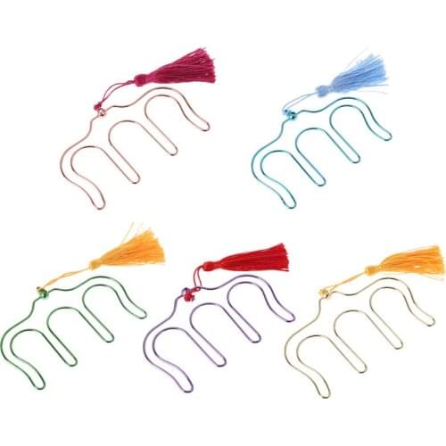 Novelty Hollow Metal Music Piano Book Clip Bookmark Page Paper Holder Memo Clips With Tassel School Office Stationery