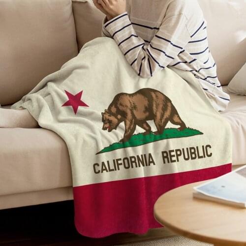 California Republic Flag Throw Blanket Warm Microfiber Blanket Flannel Blanket