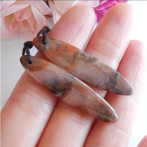 Wholesale semiprecious stone Fashion gemstone African Red Agate Earrings Beads,41x10x4mm,5.1g