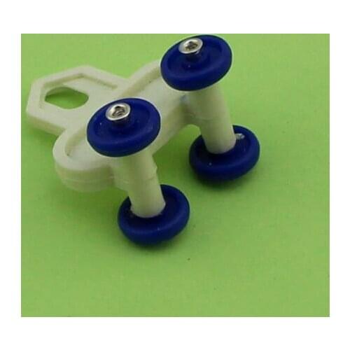 Window Curtain Rollers with blue 4 Sliding Wheels Curtain Track Accessories Pulleys Accessories