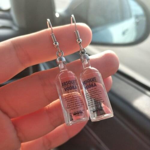 Jako Ty Fashion Creative Handmade Cute Funny Mini Wine Bottle Earrings Creative Jewelry Personality Birthday Gifts For Friend