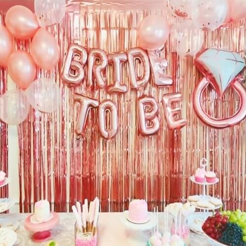 Champagne Bride To Be Foil Balloon Hen Party Decoration Bridal Shower Wedding Deco Disposable Tableware Kit Bride Supplies
