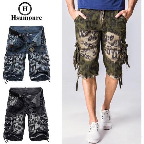 Mens Burnout Cargo Shorts Letter Printed Joggers Multiple Pockets at Knee Pant Blue Green Grey Workout Pants Jogging Streetwear