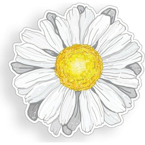 Super beautiful white daisy flower small fresh sticker sun cup cooler laptop computer car window bumper decal