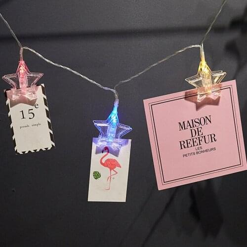 LED photos clips color light festival dress up stars clips light string girl heart room layout net red decorative string lights